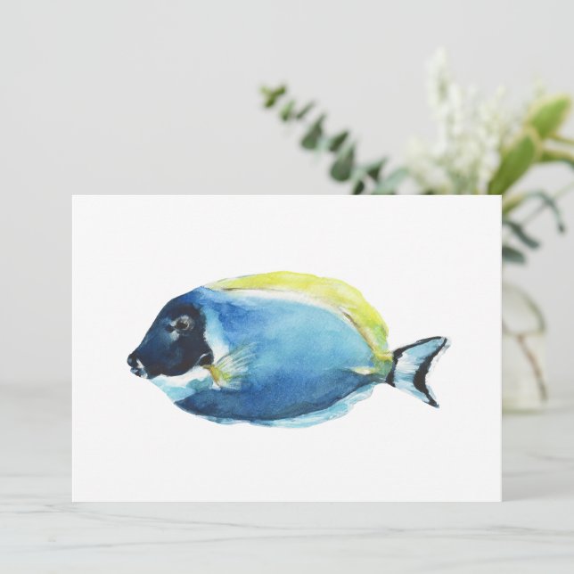 Powder Blue Tang Fish Card Julkort (Stående Fram)