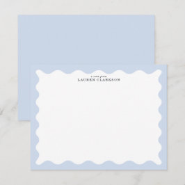 Powder Blue Wavy Frame Note Card Inbjudningar