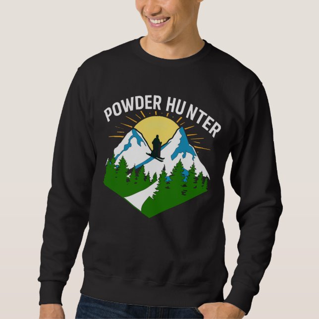 Powder Hunter Men's Long Sleeve T-Shirt Lång Ärmad Tröja (Framsida)