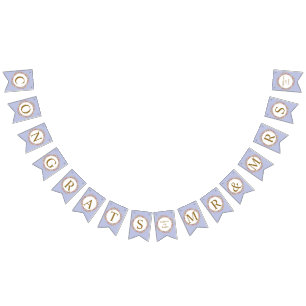 Powder Lavender Guld Blommigt Modern Elegant bröll Vimplar