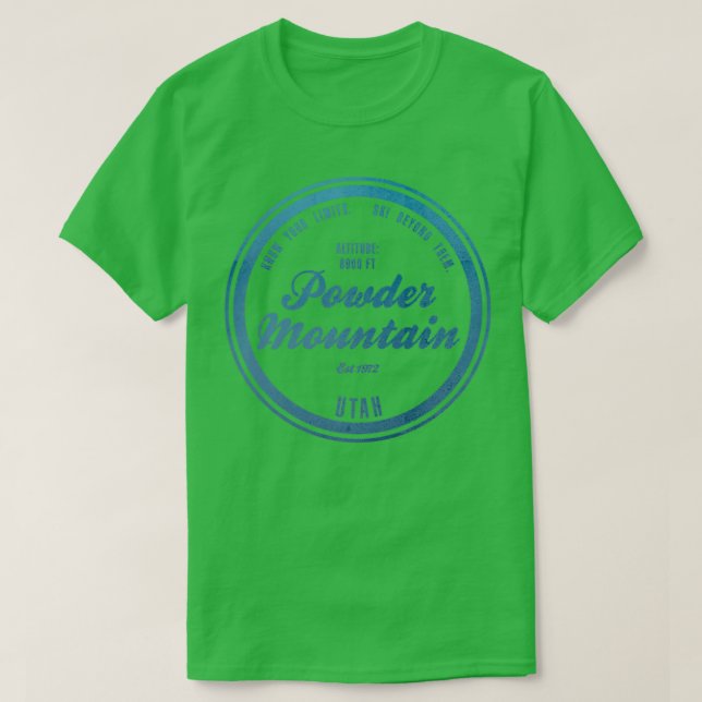 Powder Mountain Ski Resort Utah T Shirt (Design framsida)