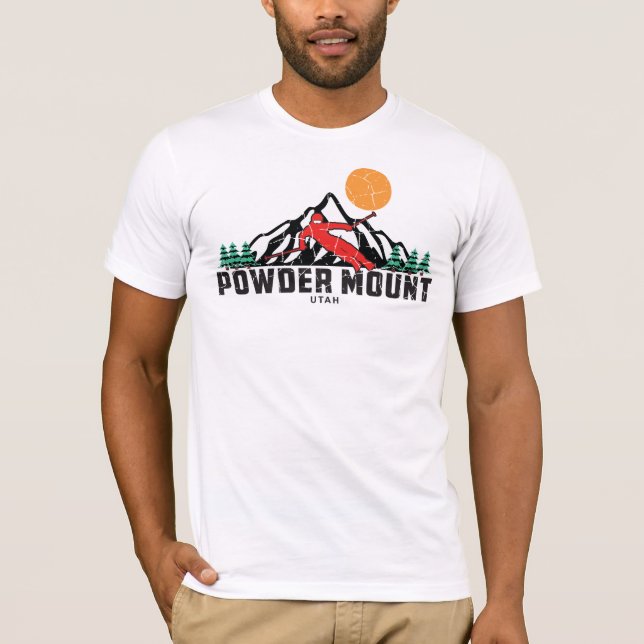 Powder Mountain Ski Sunset T-Shirt (Framsida)