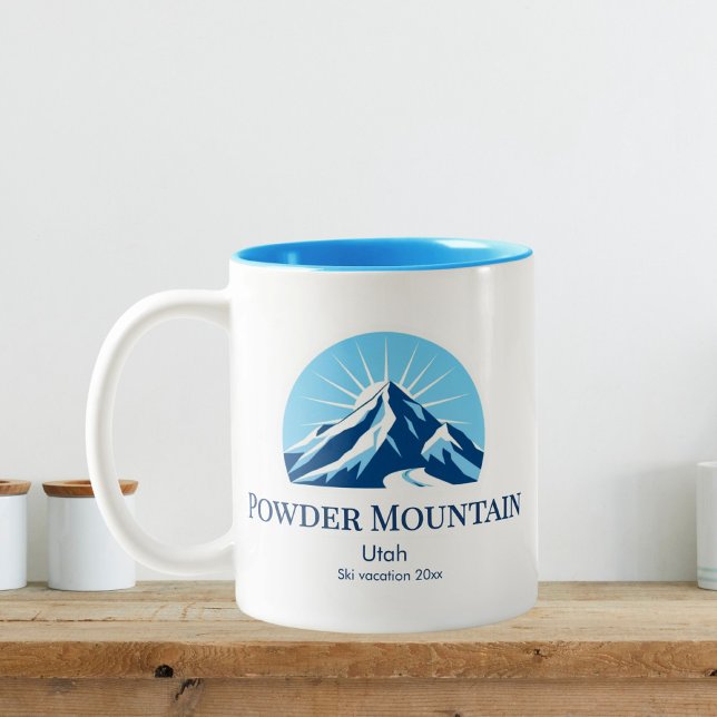 Powder Mountain utah ski resort souvenir Två-Tonad Mugg (Skapare uppladdad)