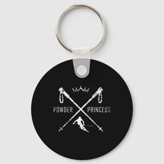 Powder Princess Ski Shirt Nyckelring (Framsida)