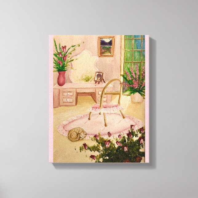 Powder Room Stretched Canvas Print (Framsida)