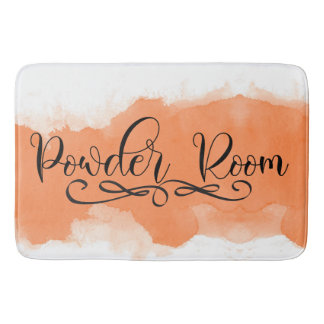 Powder Room Watercolor Pastel Orange Beige Tan Badrumsmatta