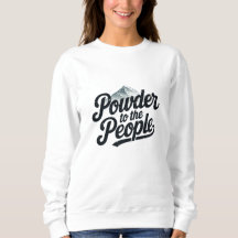 "Powder to the People" Retro Snowboard & Skidor