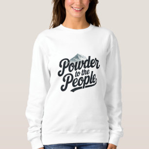 "Powder to the People" Retro Snowboard & Skidor T Shirt
