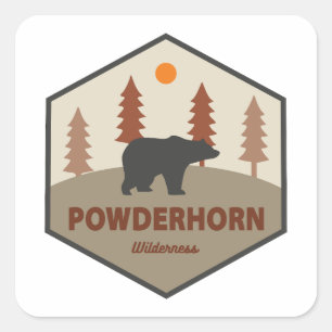 Powderhorn Wilderness Colorado Bear Fyrkantigt Klistermärke