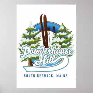 powderhouse hill south berwick maine skid logotyp poster