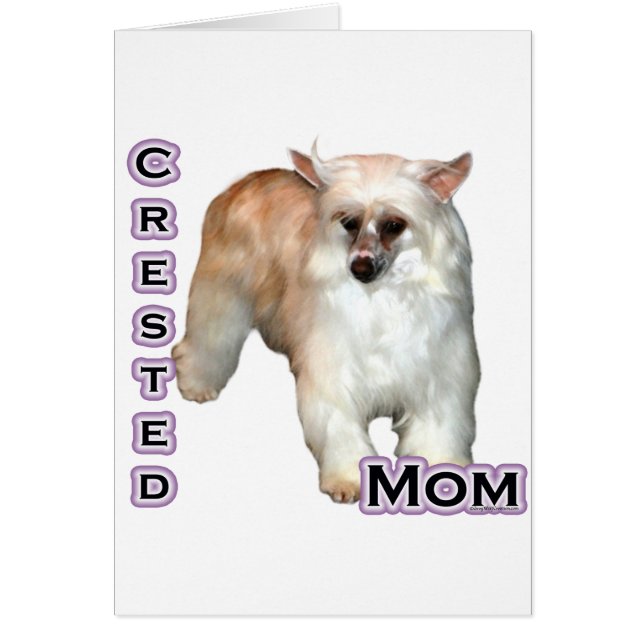 Powderpuff Crested Mamma 4 Hälsningskort (Framsidan)