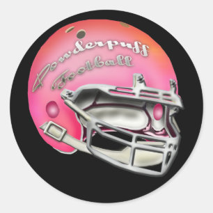 Powderpuff Rosa Football Helmet Runt Klistermärke