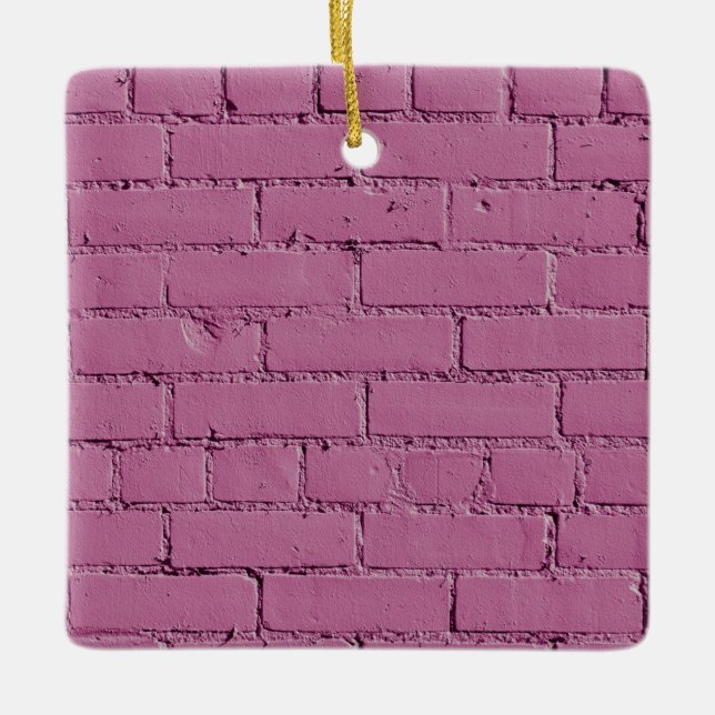 Powdery Pinkish-Lila Brick Wall Julgransprydnad Keramik (Framsida)