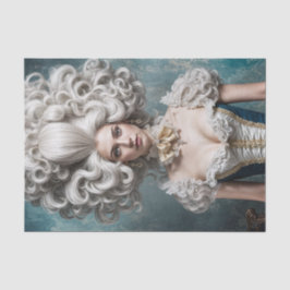 Powed Wig Charlotte Rococo Fransk Decoupage