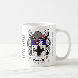 Powell familjvapensköld på en mugg