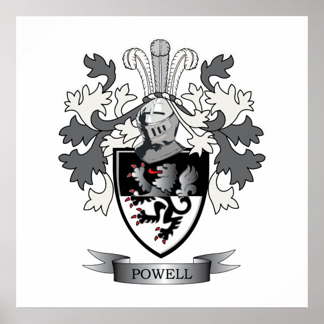 Powell Family Crest Jackar om Arm Poster (Framsidan)