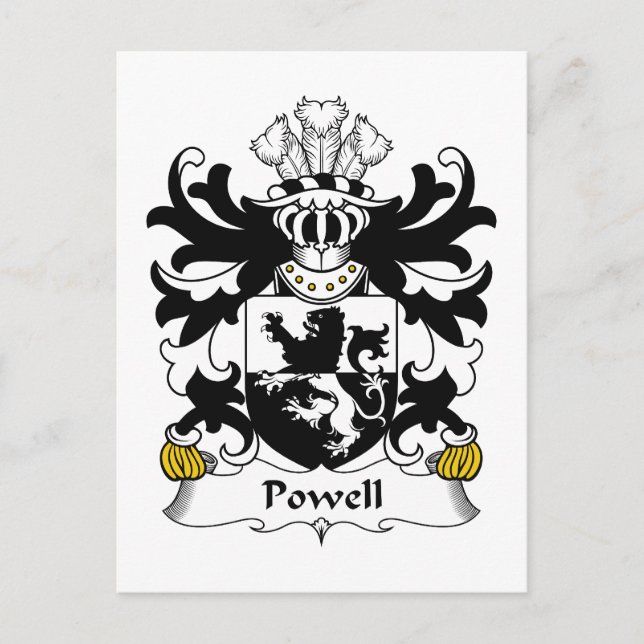 Powell Family Crest Vykort (Framsida)