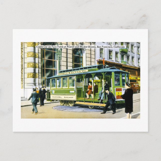 Powell och Market Streets, San Francisco, CA Vykort (Framsida)