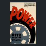 Power Art Deco 1930s WPA Vintage affisch<br><div class="desc">Power Art Deco 1930s WPA Vintage affisch</div>