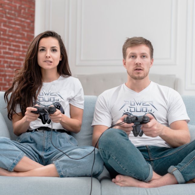 Power Duo Slank Grå Spel T-Shirt (Skapare uppladdad)