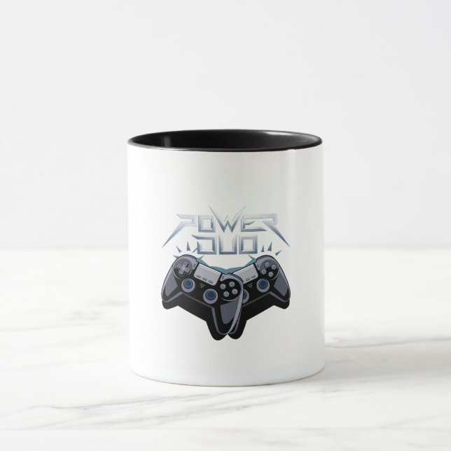Power Duo Sleek Grått Gaming Mugg (Center)
