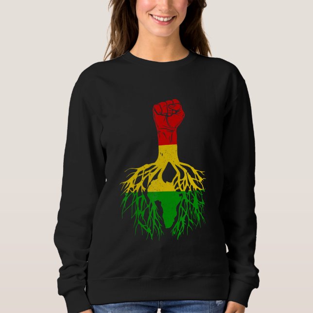 Power Fist Africa Roots Melanin Queen King Black H T Shirt (Framsida)