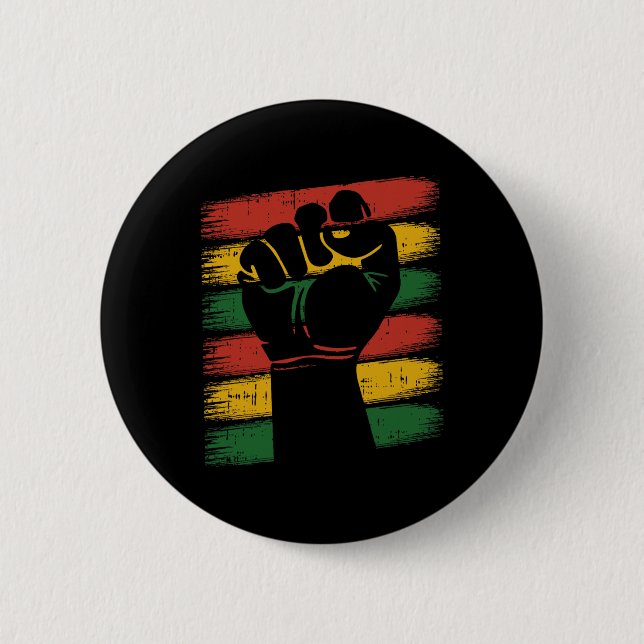 Power Fist Junttonde Coolan Melanin Pride African  Knapp (Framsida)