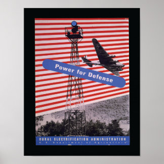 "Power for Defense" Vintage WPA Skriv ut 11x14" Poster