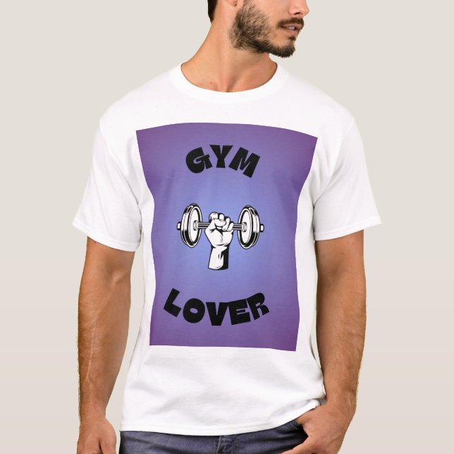 Power Grip - Gym T-Shirt med Dumbbell Design (Framsida)