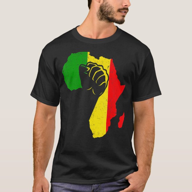 Power Hand African American Pride Black History Mo T Shirt (Framsida)