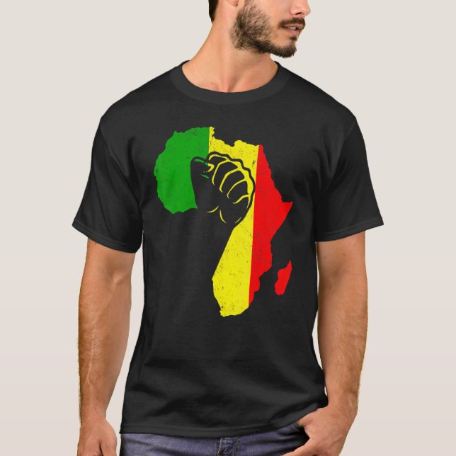 Power Hand African American Pride Black History Mo T Shirt (Framsida)