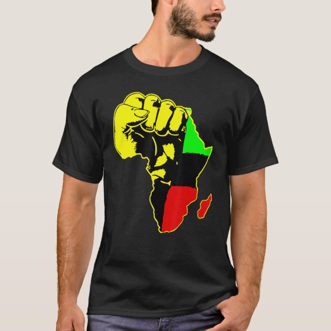 Power Hand African American Pride Black History Mo T Shirt (Framsida)