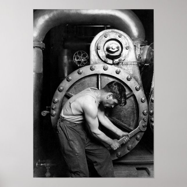 Power House Mechanic 1920 - Lewis Hine Poster (Framsidan)