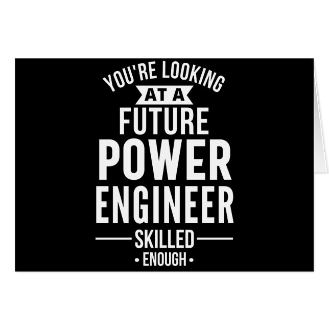 Power ingenjör-gåva hälsningskort (Framsidan Horizontal)
