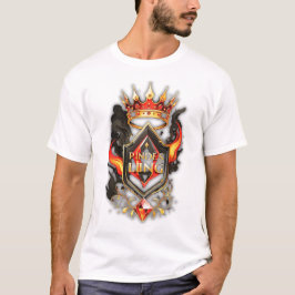 Power King Lyx T-Shirt – Premium Röd Svart Guld