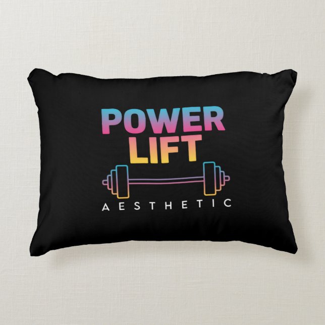 Power Lift Aesthetic Barbell Gradient Gym Tee Prydnadskudde (Framsidan)