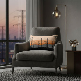 Power Line Sunset Design Modern  Prydnadskudde