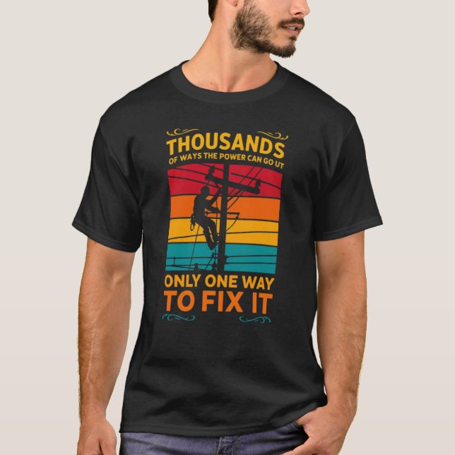  Power Line Technicia T Shirt (Framsida)