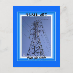 Power Line Torn Haiku Art Inkasserbart vykort