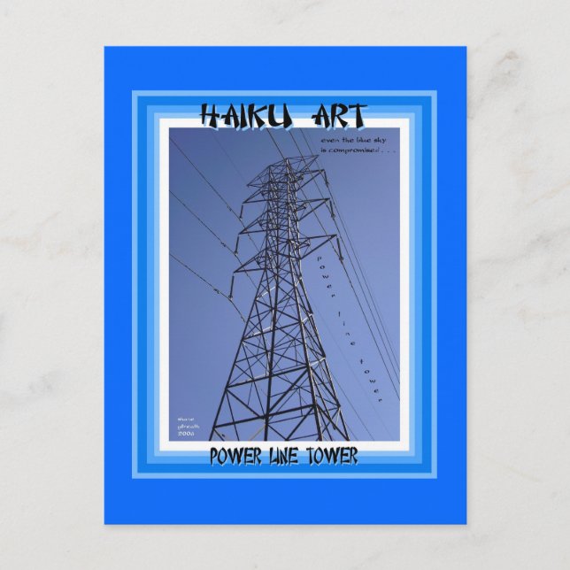 Power Line Torn Haiku Art Inkasserbart vykort (Framsida)