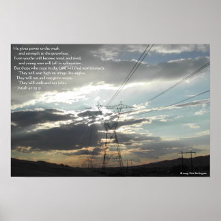 Power Linjer—Isaiah 40:29-31 Poster
