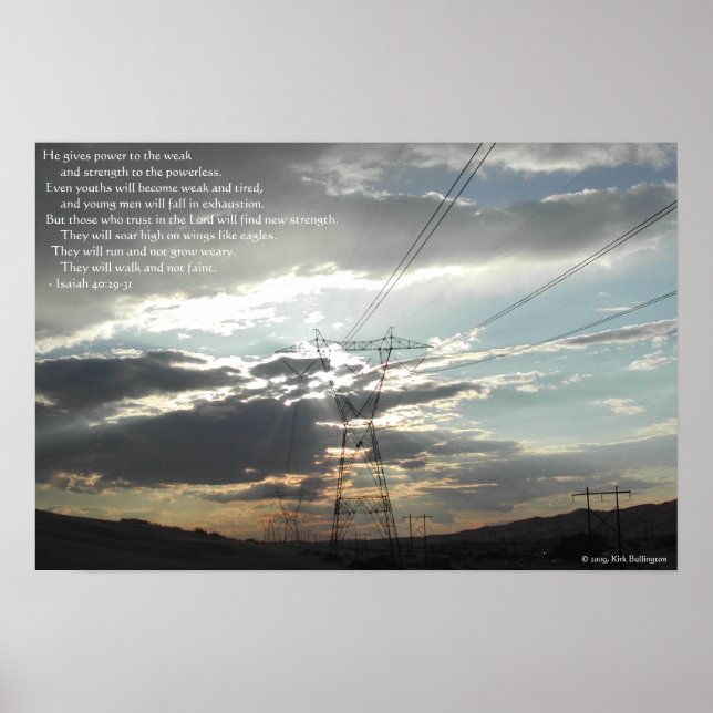 Power Linjer—Isaiah 40:29-31 Poster (Framsidan)