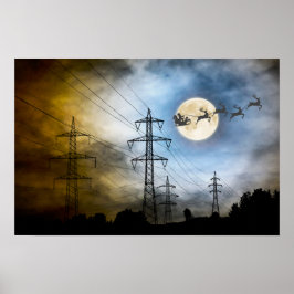 Power Linjer, Santa och Full Moon-jul Poster