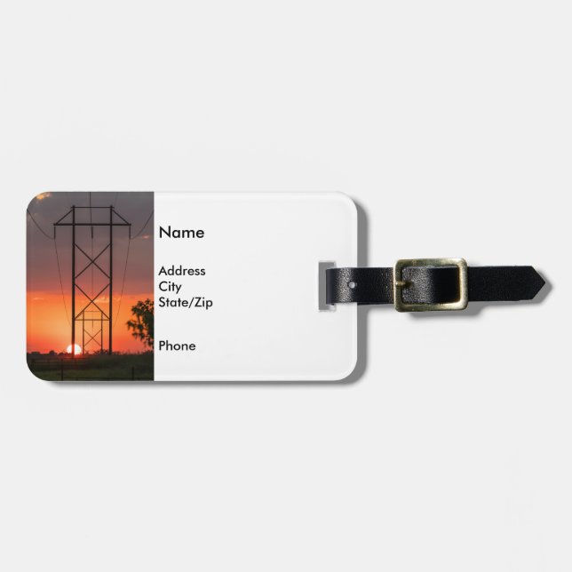 Power Linjer Sunset Silhouette Bagagebricka (Horisontell Framsida)