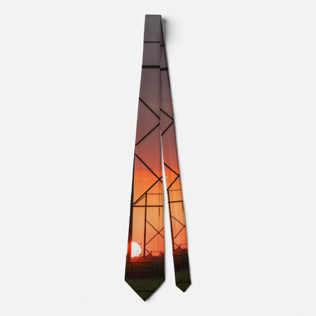 Power Linjer Sunset Silhouette Neck Tie Slips (Framsida)
