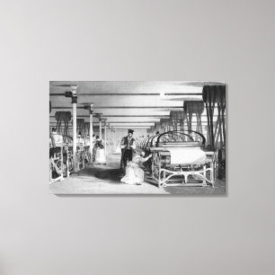 Power Loom Weave, ingraverad av J. Tingle, 1835 Canvastryck