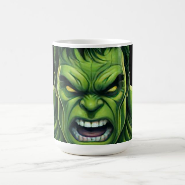 Power Monster Comic Mug – Green Muscular Creature  Kaffemugg (Center)