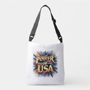 Power of USA Tote Bag - Fet Patriotic Design Axelväska