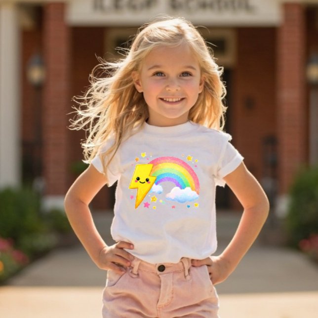 Power Pals™ Rainbow Bolt Småbarns T-Shirt – Sött R (Skapare uppladdad)