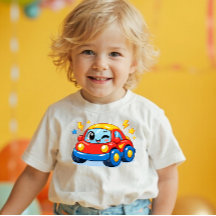 Power Pals™ Zoomy Car Småbarns T-Shirt – Sött Rac